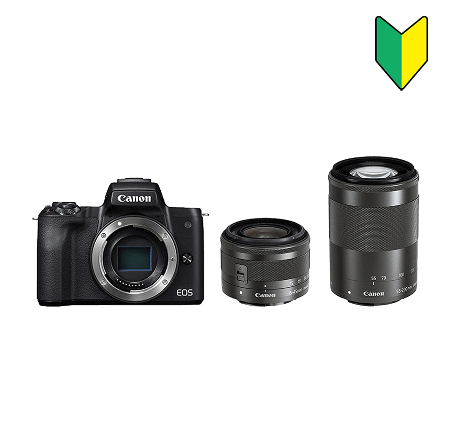 Canon EOS kissM ダブルレンズキット｜ミラーレス一眼レフカメラレンタル